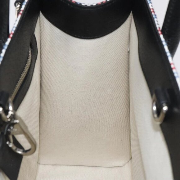 GUCCI Tote Bag Canvas Leather White Black Silver 659983 Auth MY189A - Picture 11 of 16